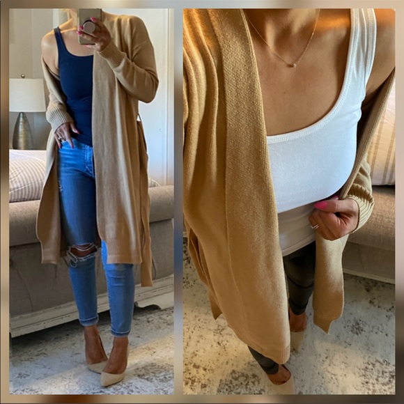 Last🤍Soft Wrap cardi sweater in Caramel - Picture 6 of 14